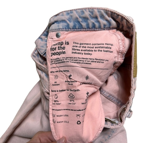 Afends Pink Wash High Rise Denim Straight Leg Jeans US 2 - Picture 4 of 7